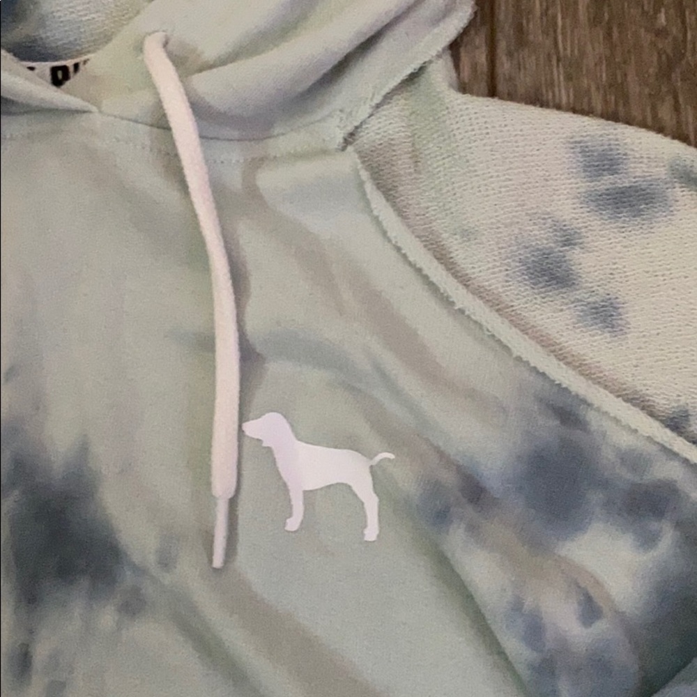 PINK Tie Dye Sweatshirt With Cut Out Shoulders - Picture 2 of 3